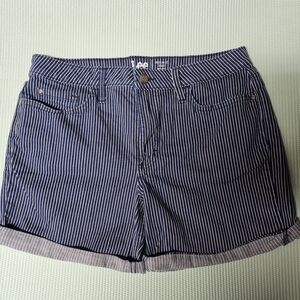 Lee Women's Navy Striped Jean Shorts